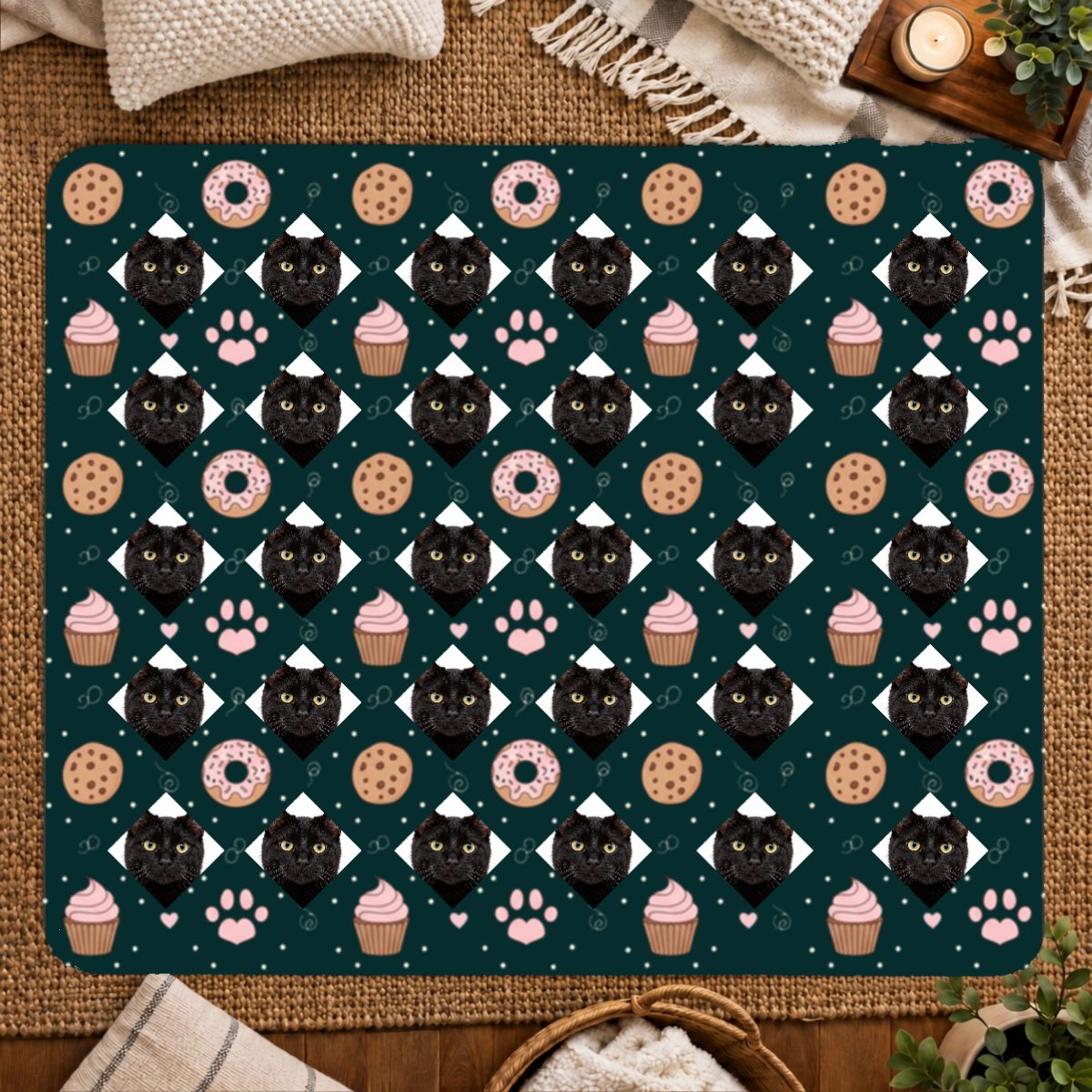 Paws & Pastry Personalized Cat 50x60 Sherpa Blanket