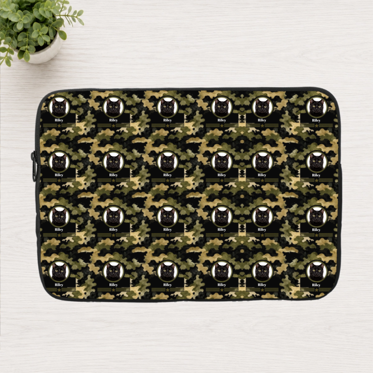Heritage Camo Personalized Cat Laptop Sleeve