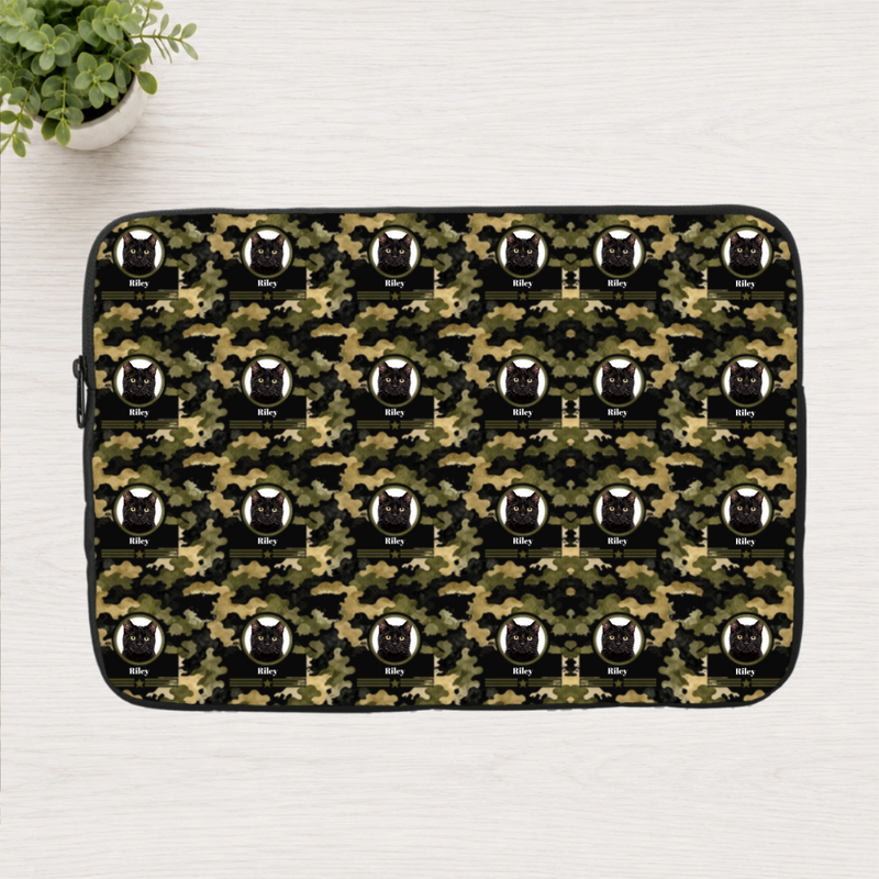 Heritage Camo Personalized Cat Laptop Sleeve