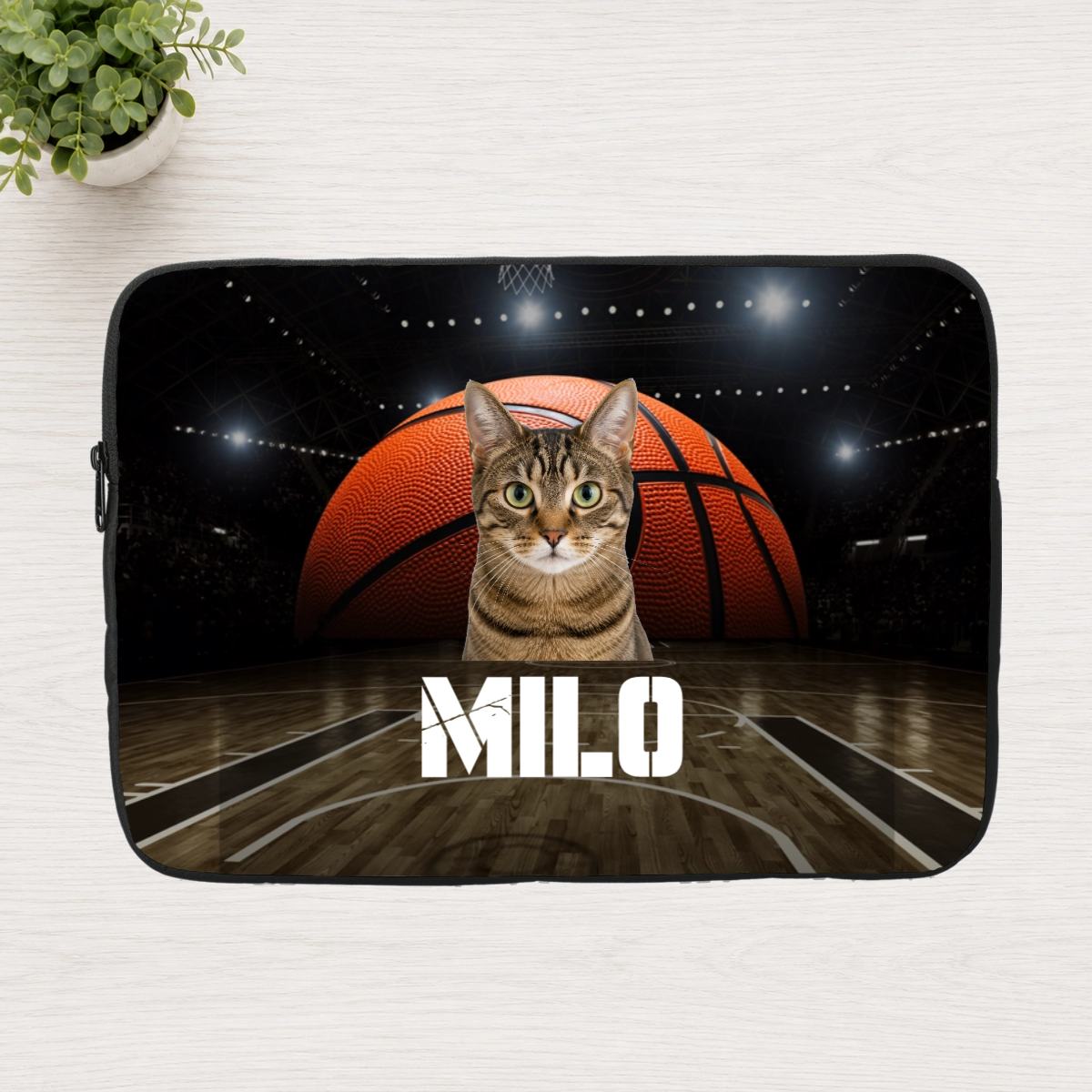Center Court Personalized Cat Laptop Sleeve
