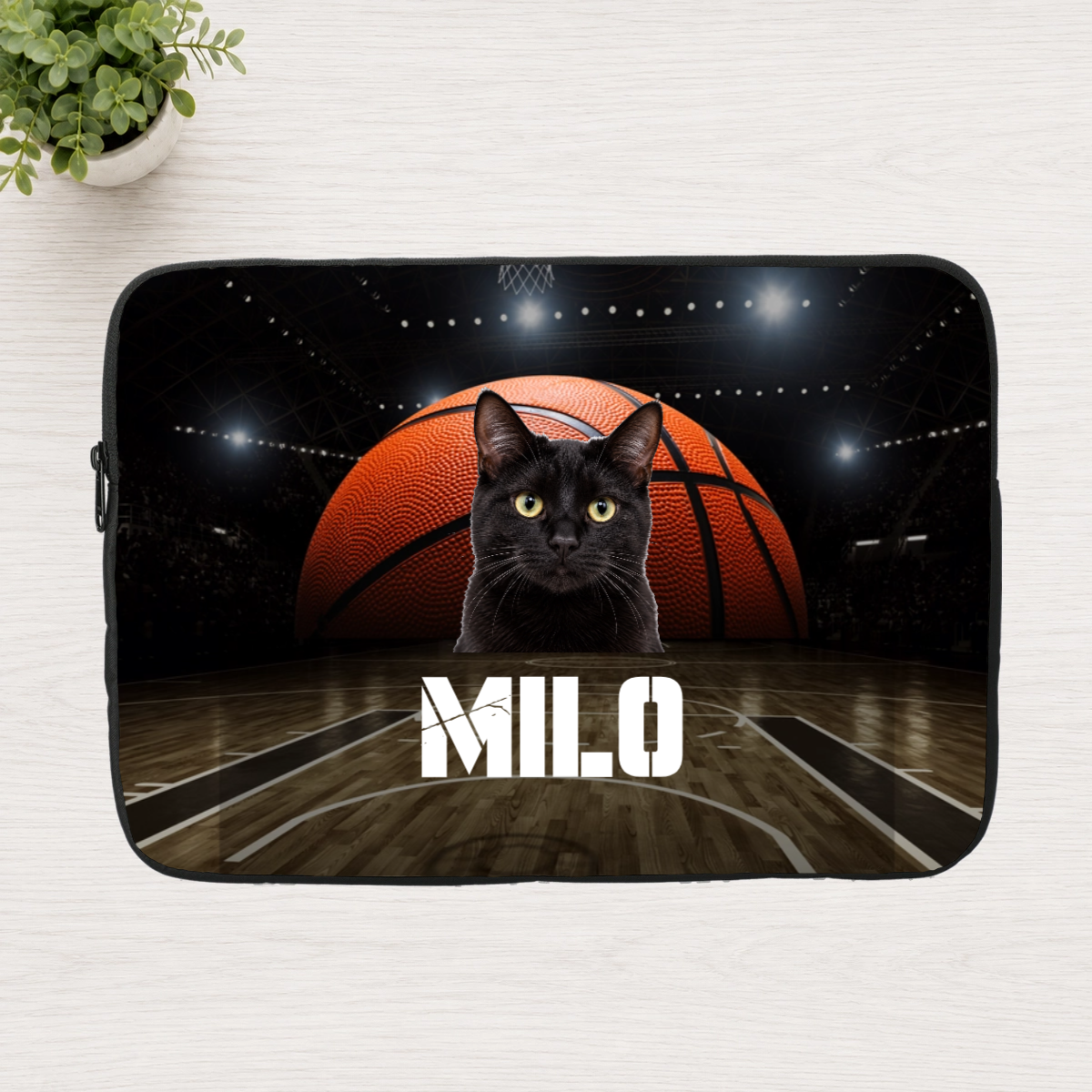 Center Court Personalized Cat Laptop Sleeve