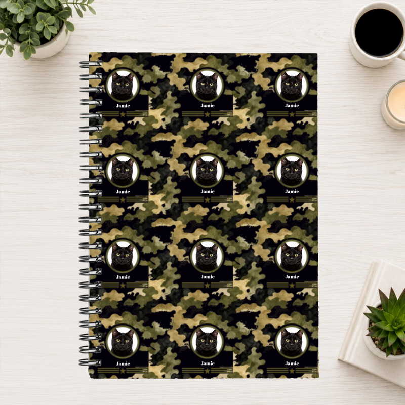 Heritage Camo Personalized Cat 6"x8" Spiral Bound Notebook
