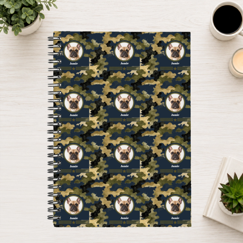 Heritage Camo Personalized Dog 6"x8" Spiral Bound Notebook