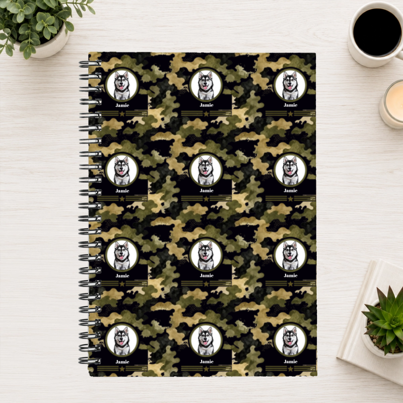 Heritage Camo Personalized Dog 6"x8" Spiral Bound Notebook