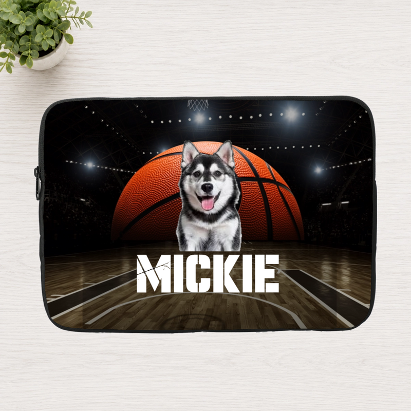 Center Court Personalized Dog Laptop Sleeve