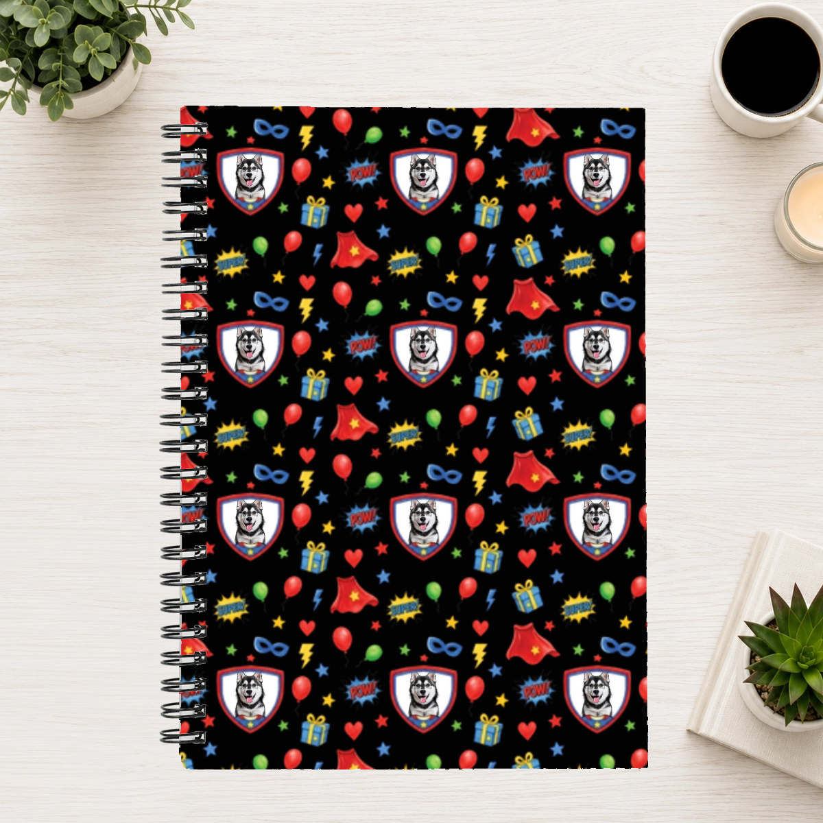 Super Celebration Personalized Dog 6"x8" Spiral Bound Notebook
