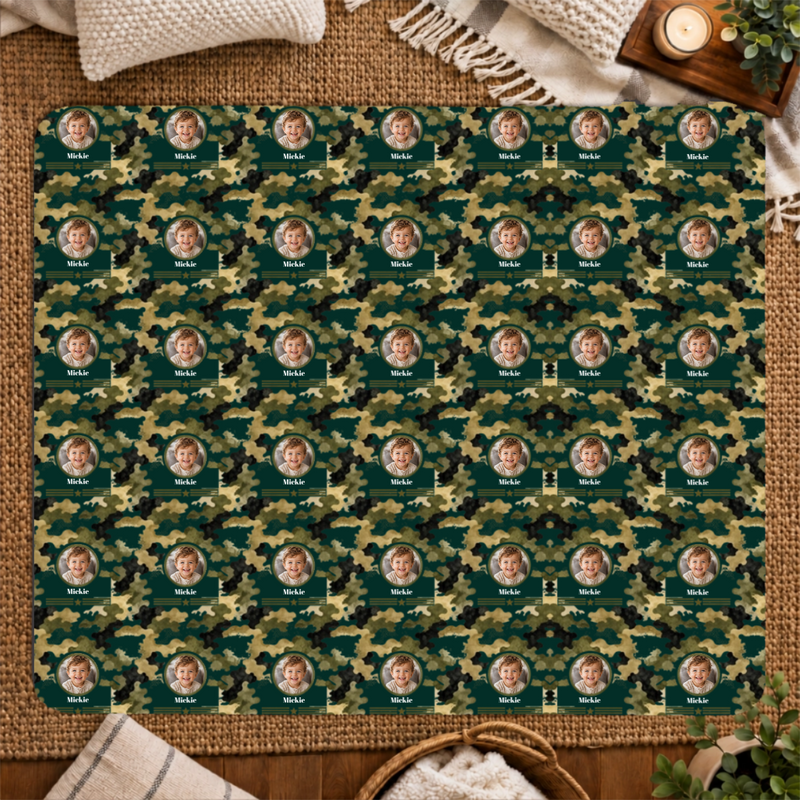 Heritage Camo Personalized Kid 50x60 Sherpa Blanket