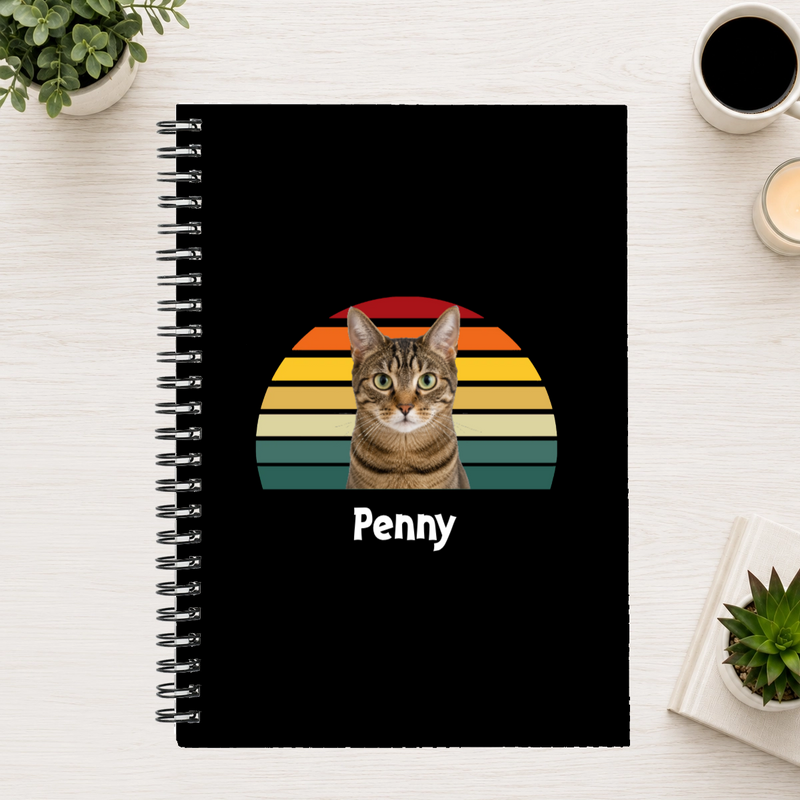 Happy Trails Personalized Cat 6"x8" Spiral Bound Notebook