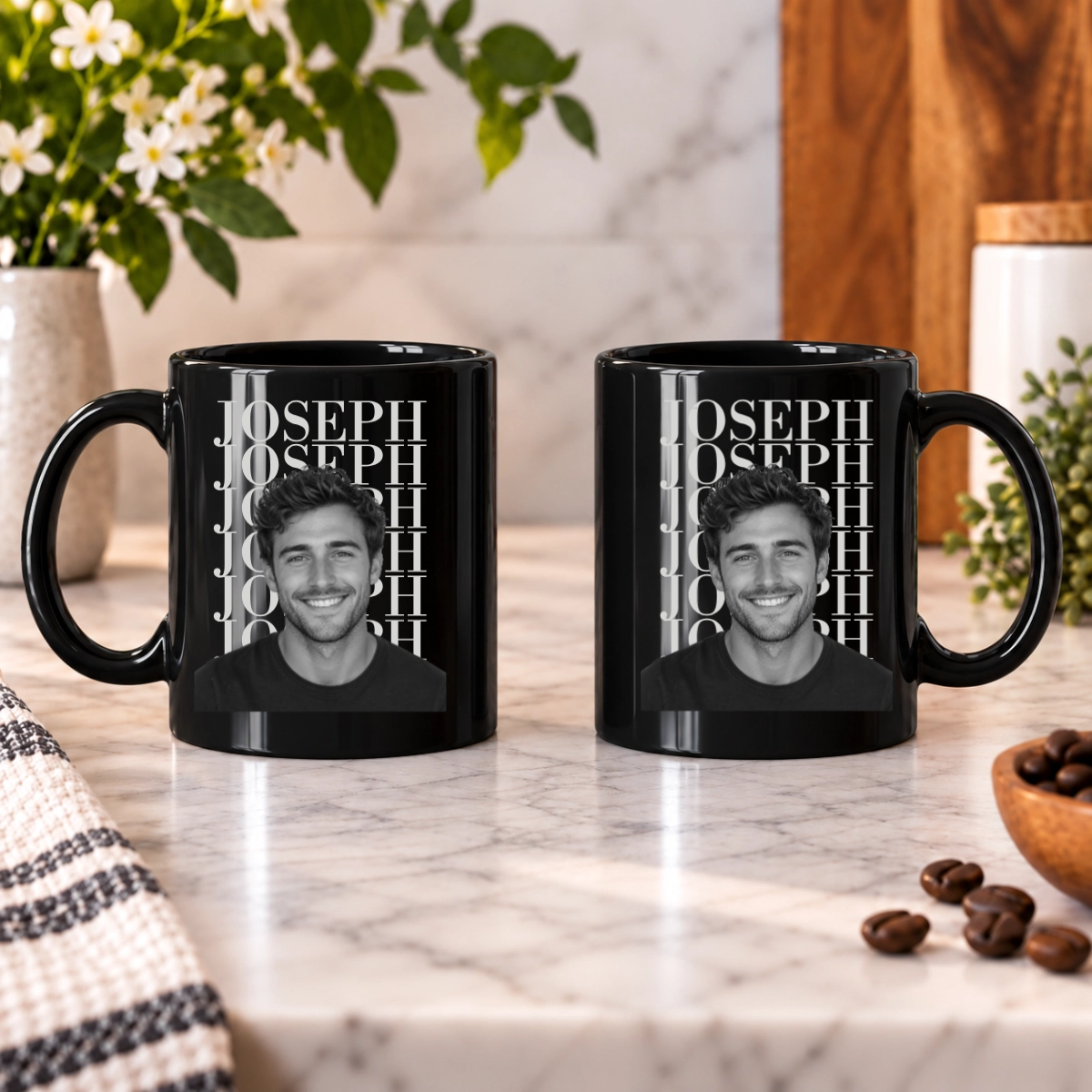 Headliner Personalized Black Ceramic Mug