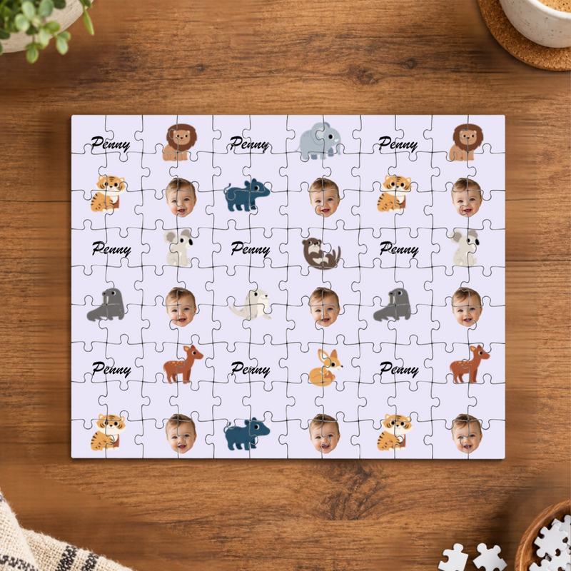 Little safari friends Personalized Kids Puzzle