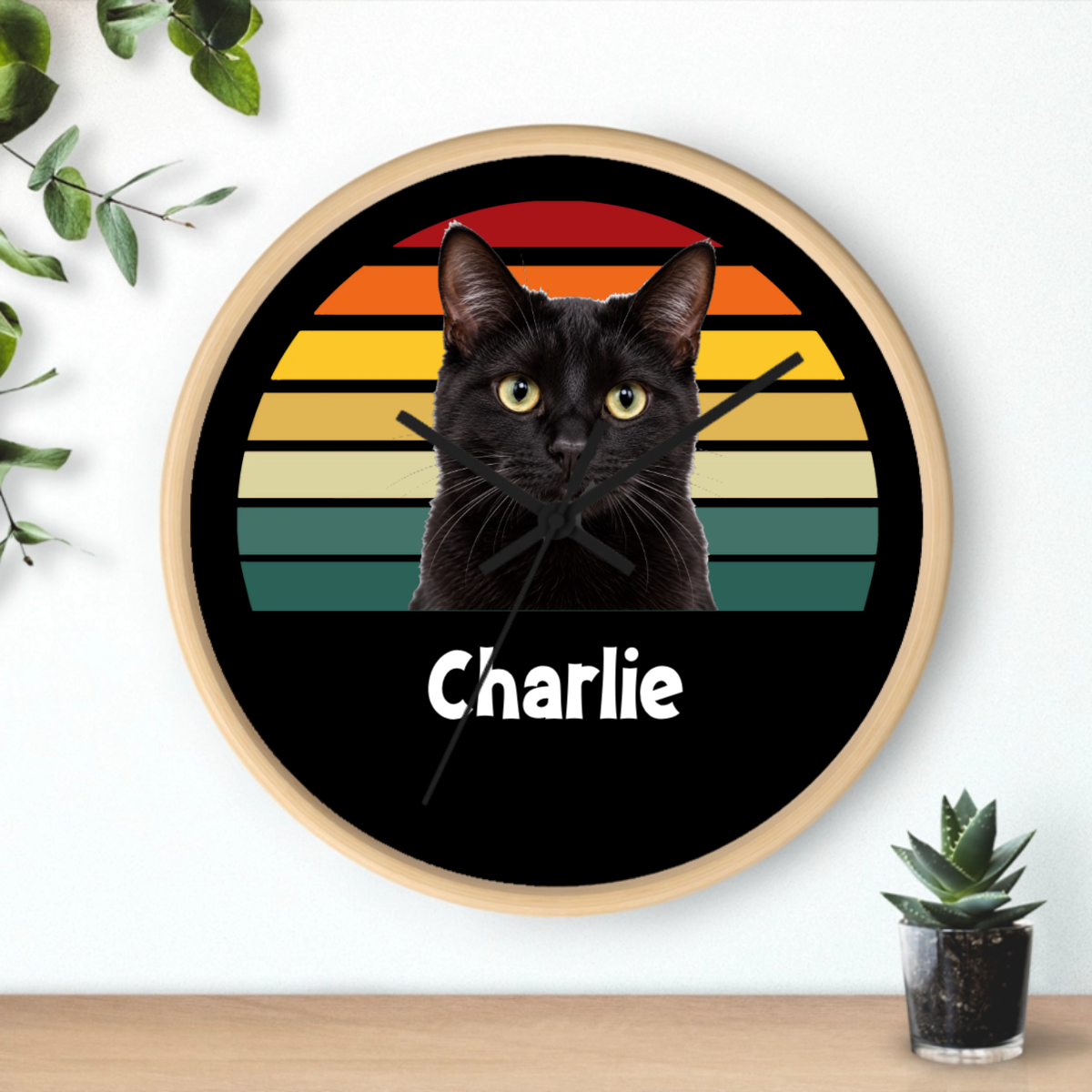 Happy Trails Personalized Cat Wall Clock