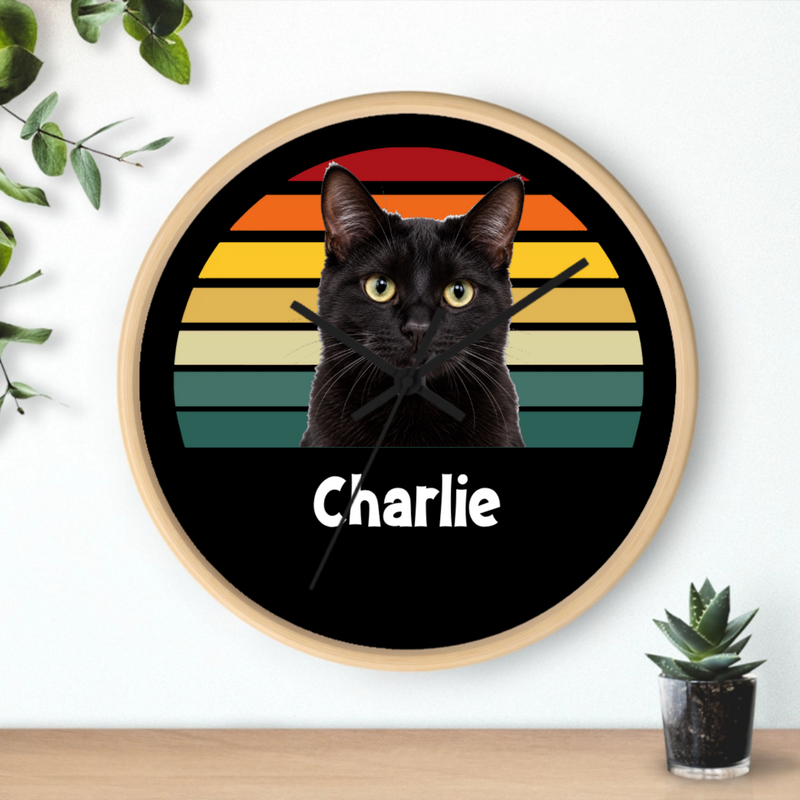 Happy Trails Personalized Cat Wall Clock