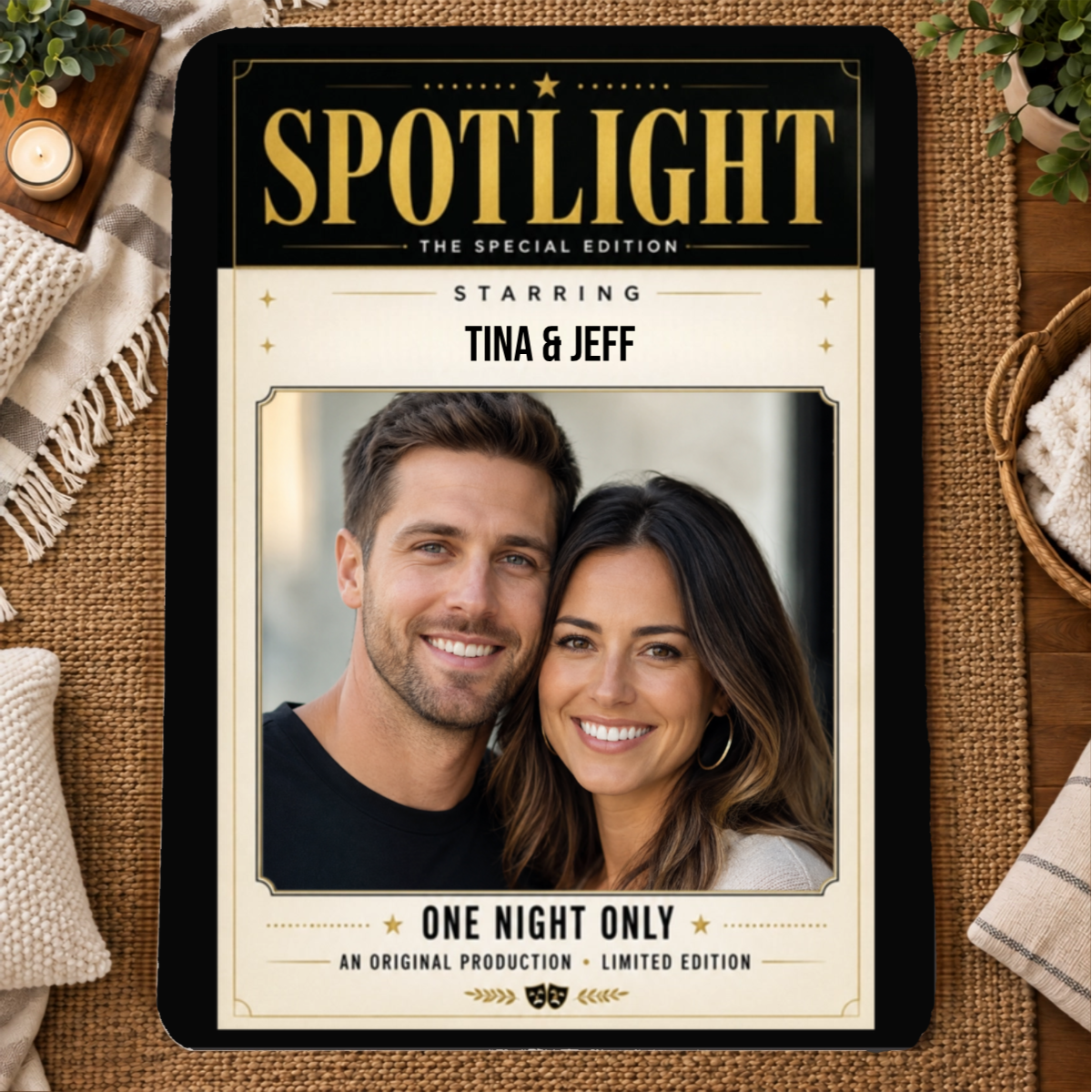 In the Spotlight Personalized Couple 60x80 Sherpa Blanket
