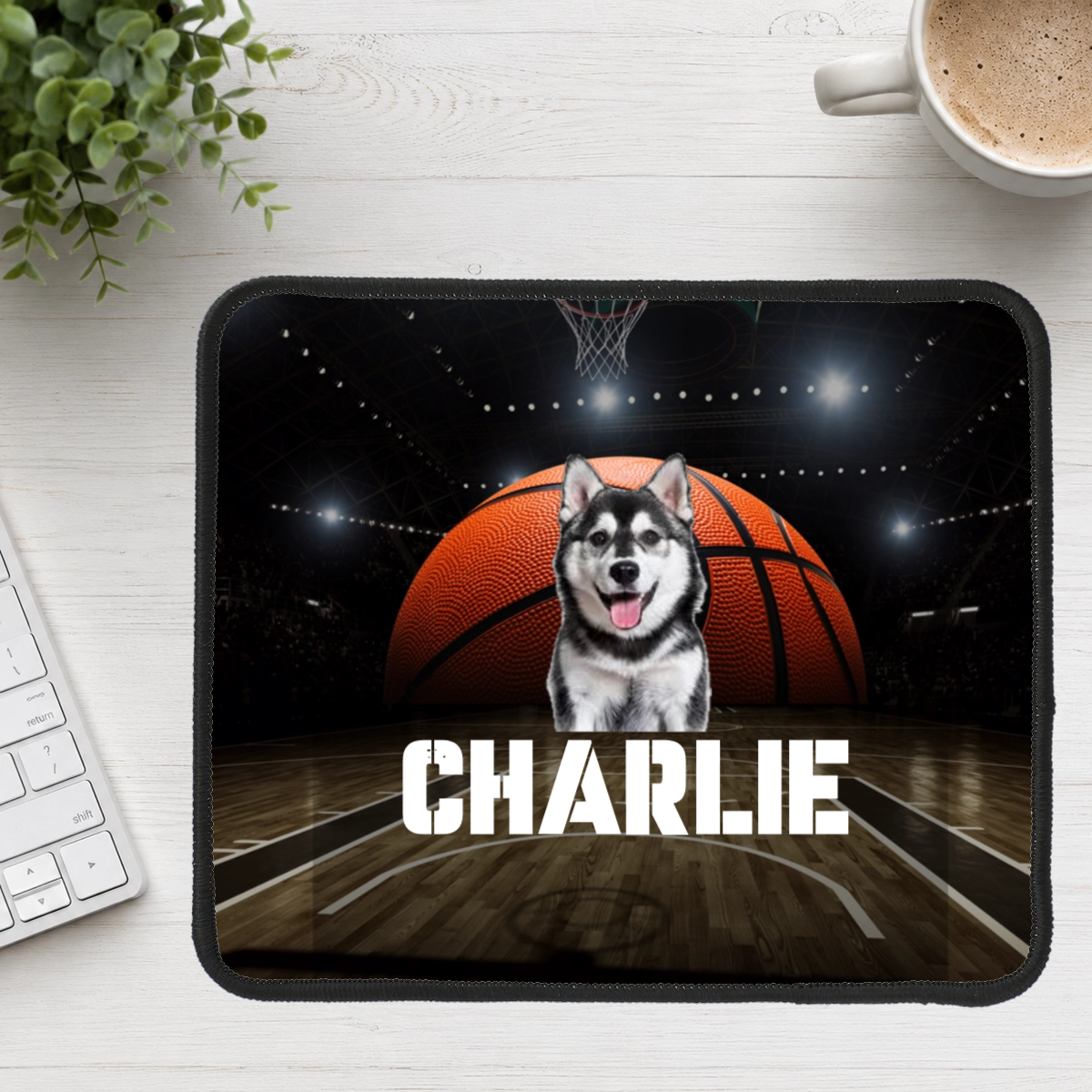 Center Court Personalized Dog Mouse Pad