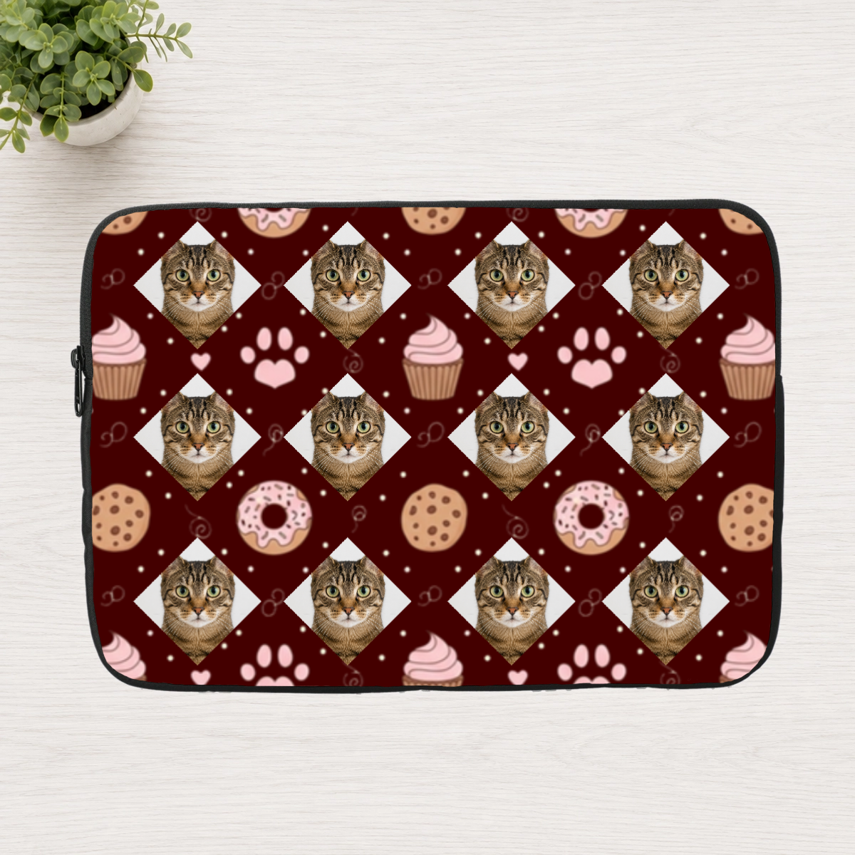 Paws & Pastry Personalized Cat Laptop Sleeve