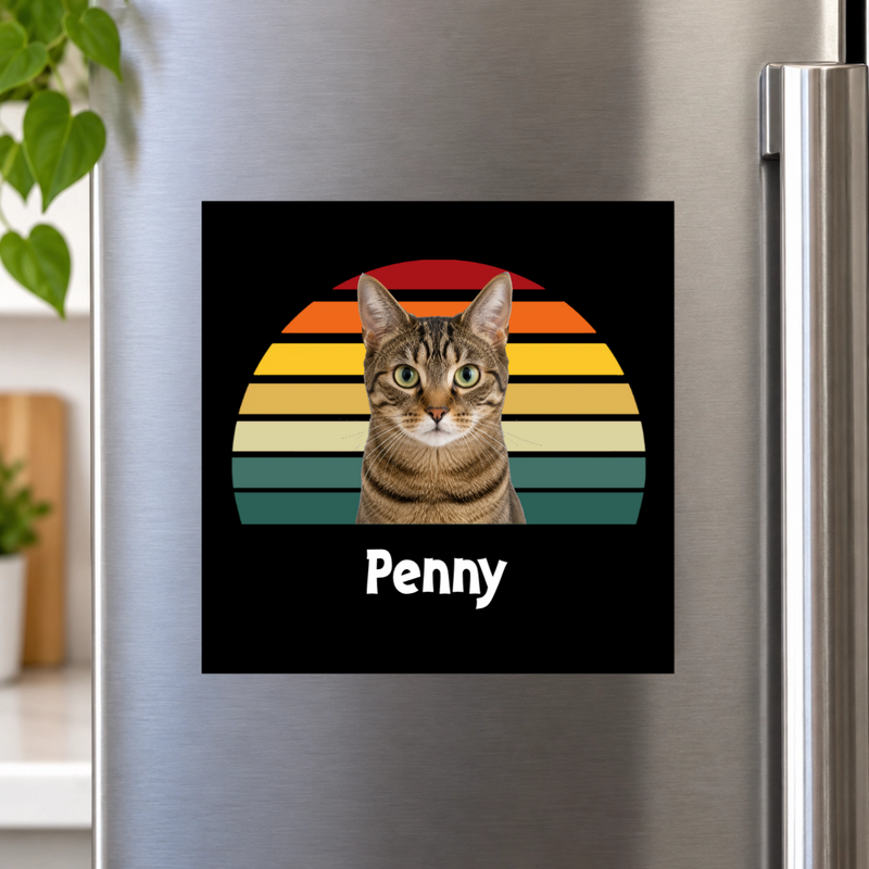 Happy Trails Personalized Cat Magnet 6 inch