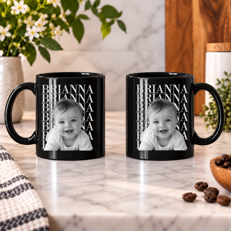 Headliner Personalized Kids Black Ceramic Mug