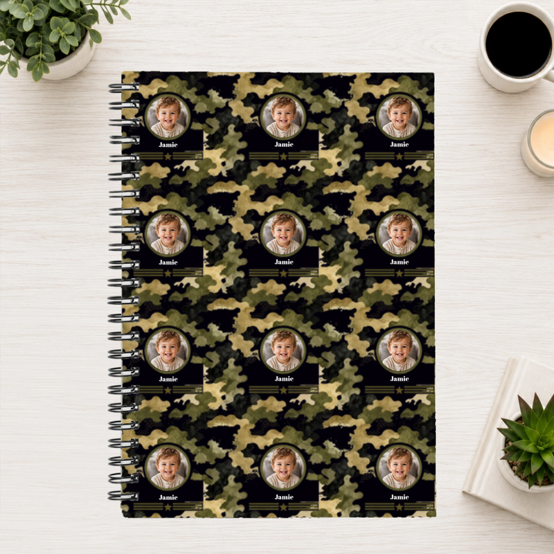 Heritage Camo Personalized Kid 6"x8" Spiral Bound Notebook
