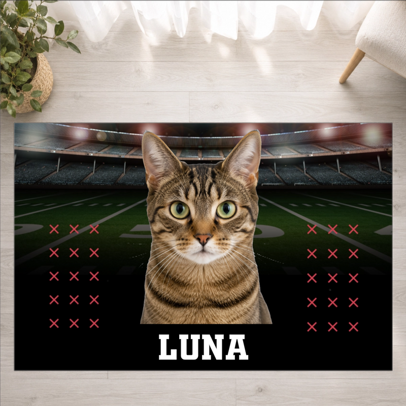 Friday Night Lights Personalized Cat Washable Rug