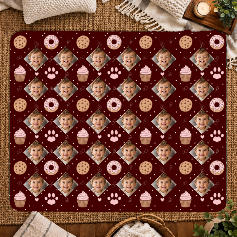Paws & Pastry Personalized Kid 50x60 Sherpa Blanket