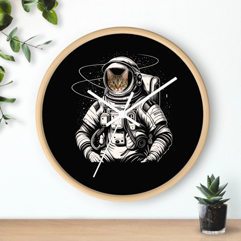 Out of This World Personalized Cat Wall Clock