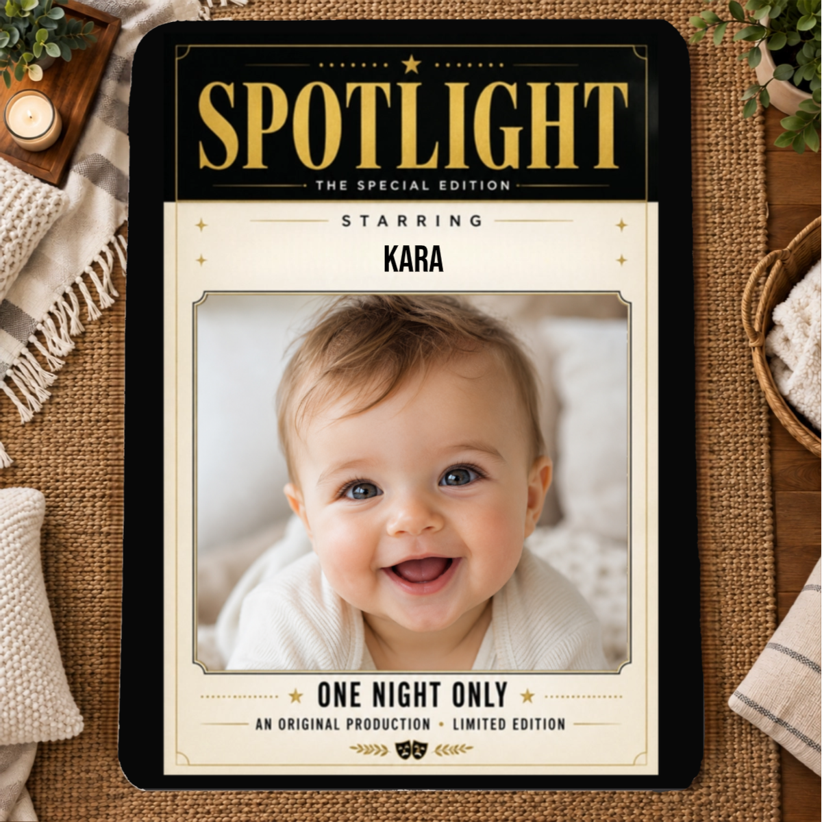 In the Spotlight Personalized Kids 60x80 Sherpa Blanket