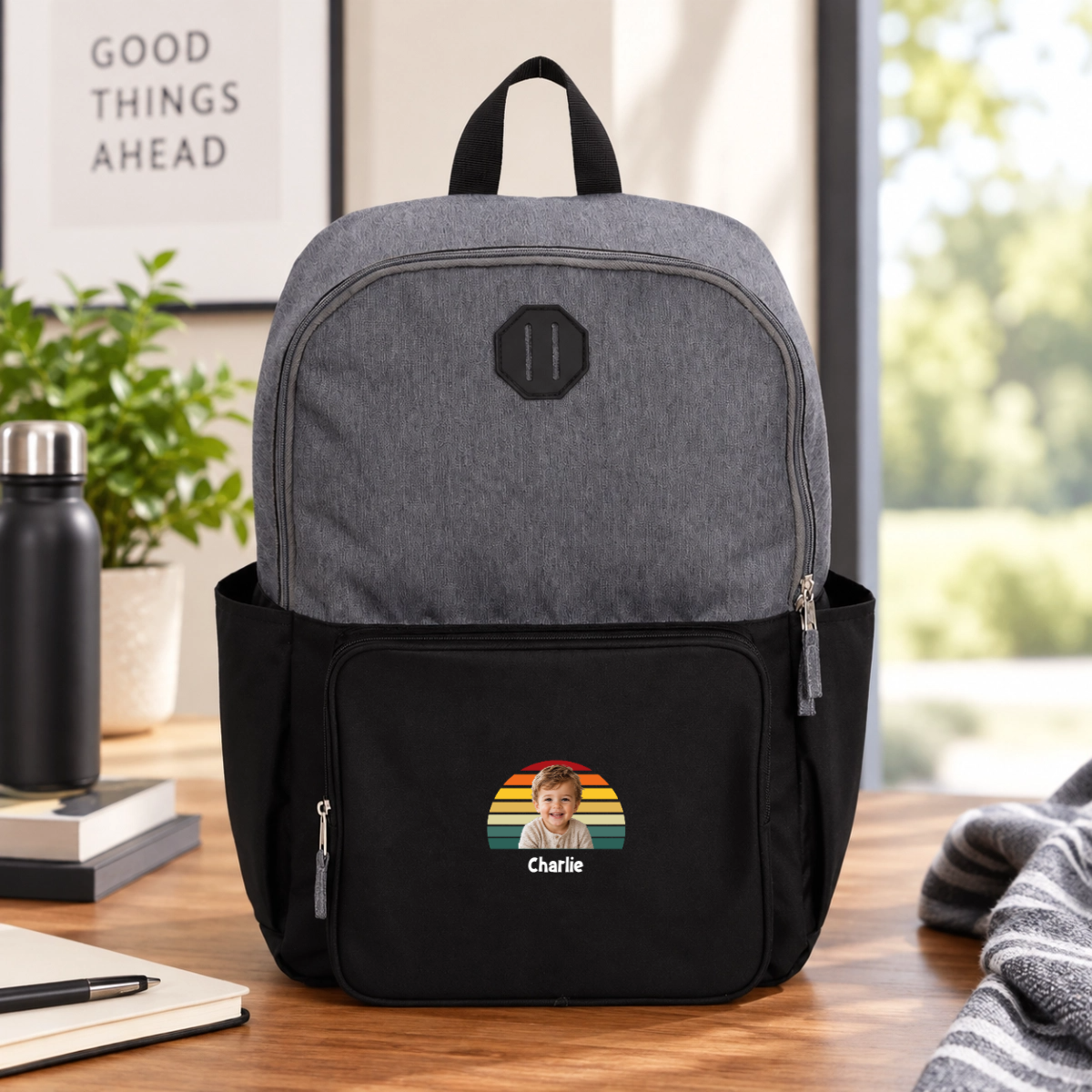 Happy Trails Personalized Kids Paired Recycled 15" Laptop Backpack
