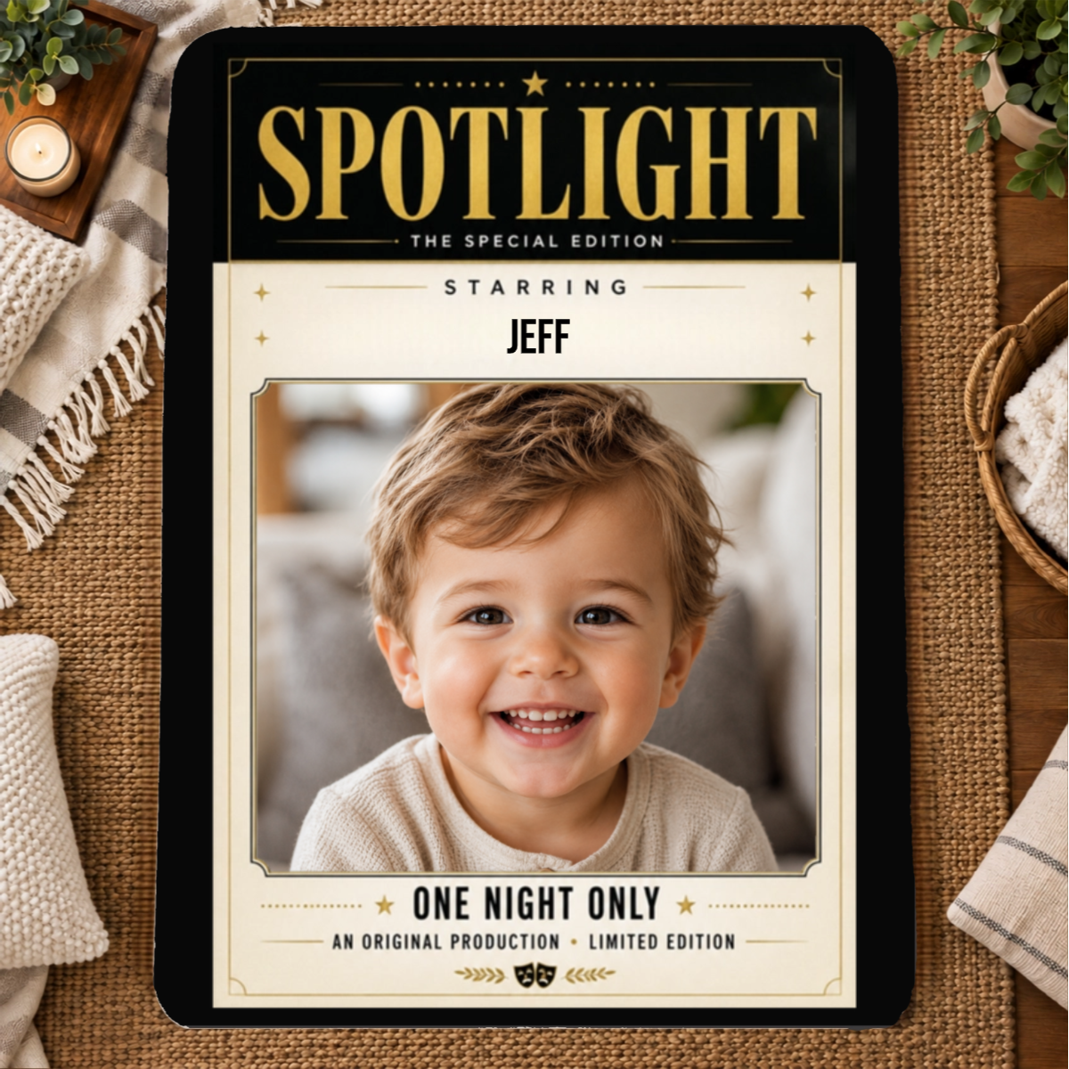 In the Spotlight Personalized Kids 60x80 Sherpa Blanket