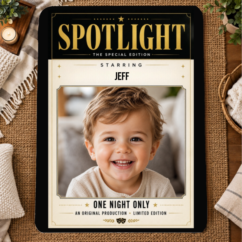 In the Spotlight Personalized Kids 60x80 Sherpa Blanket
