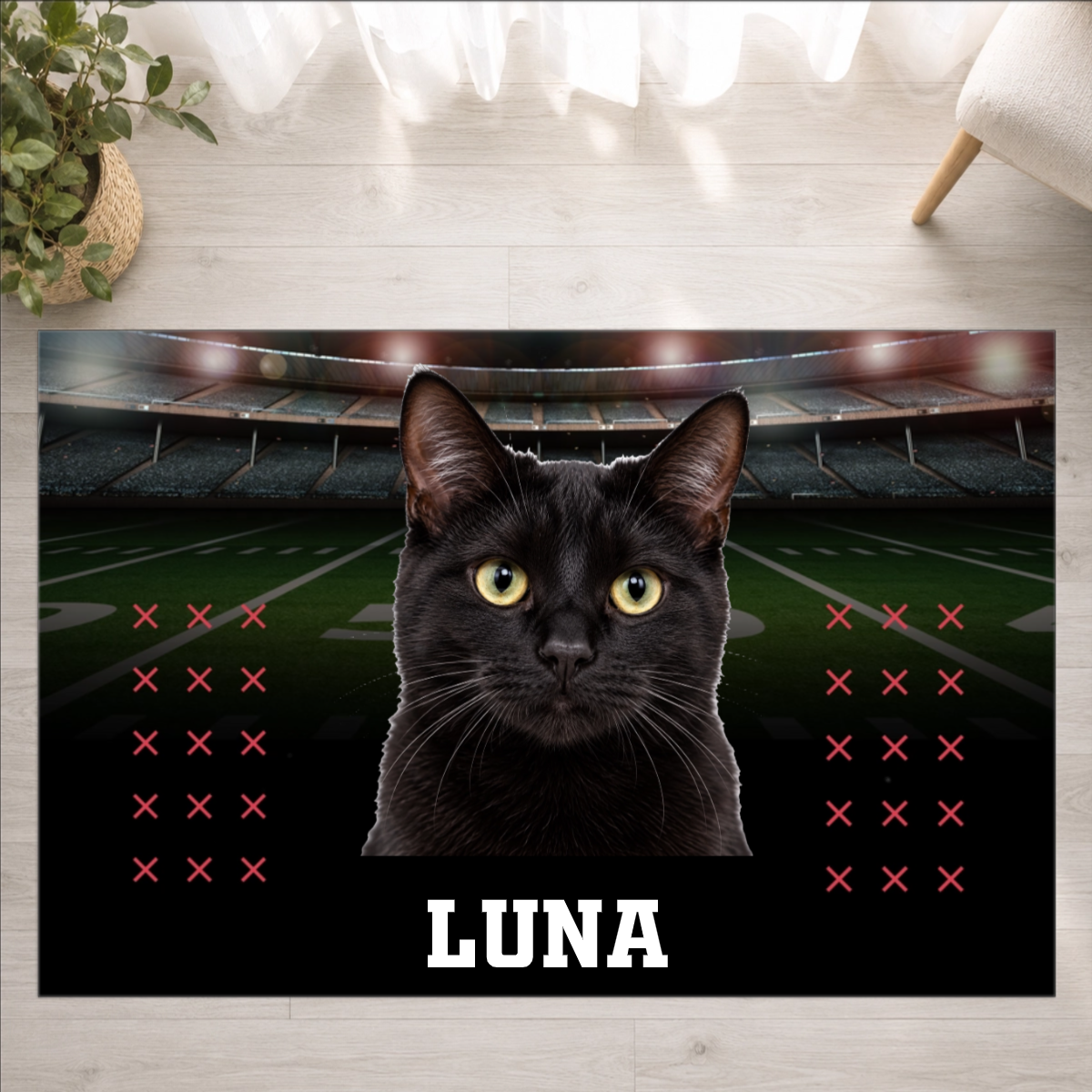Friday Night Lights Personalized Cat Washable Rug