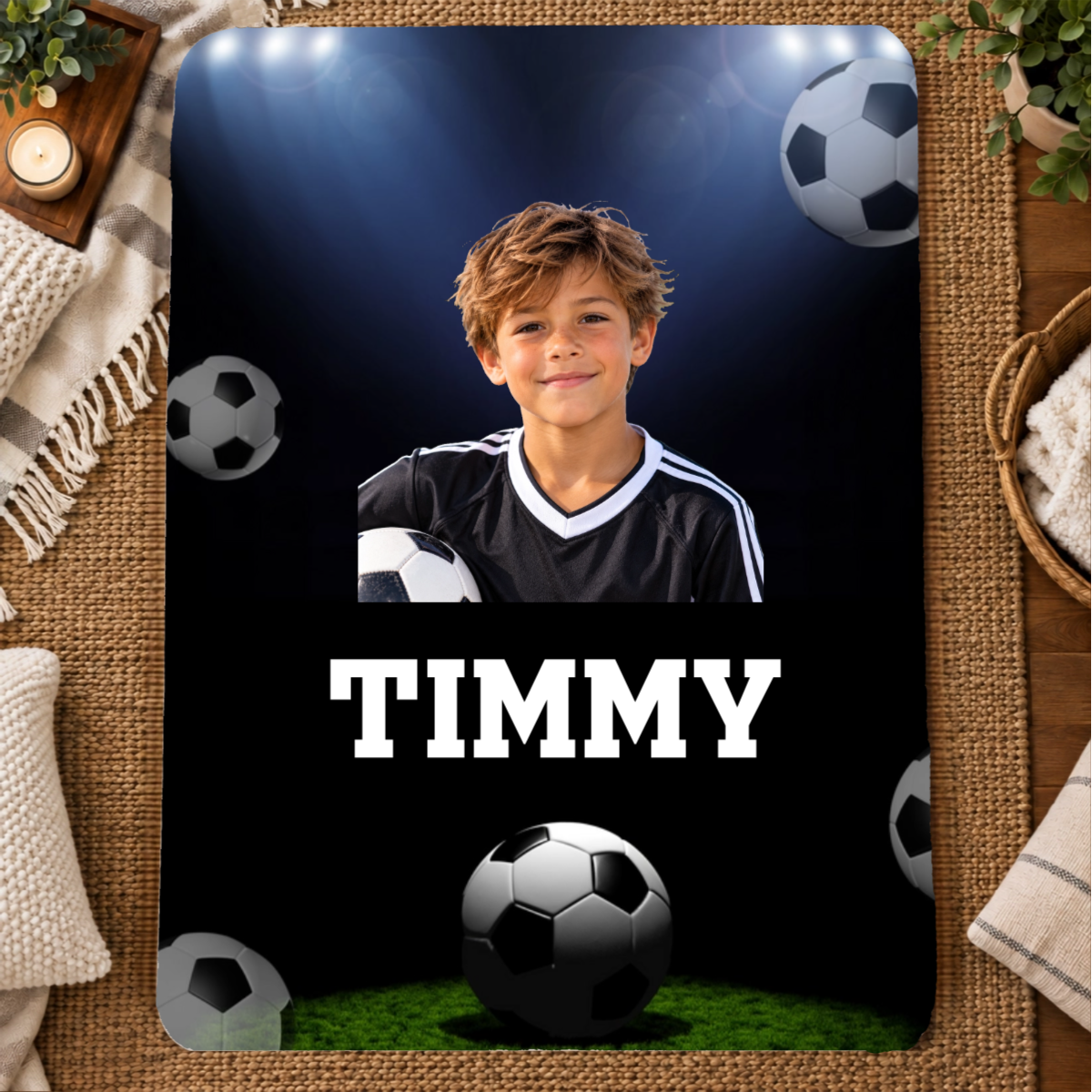 Game Day Glory Personalized  Kids 60x80 Sherpa Blanket