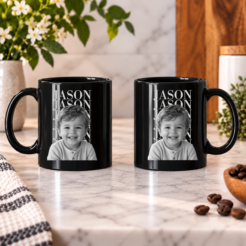Headliner Personalized Kids Black Ceramic Mug