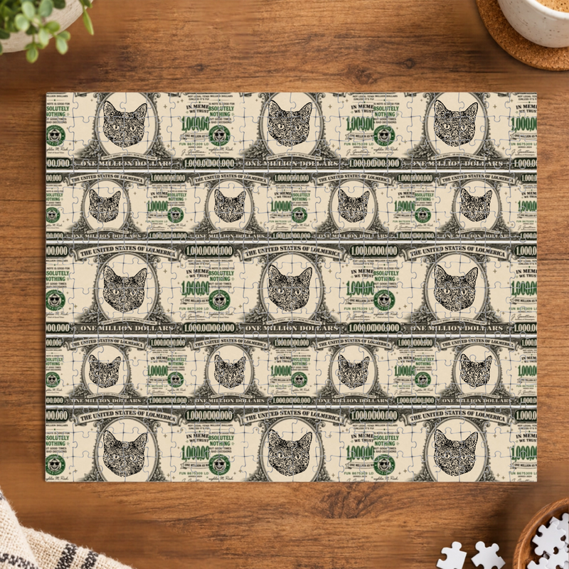 Worth A Million Bucks Cat Personalized Puzzle