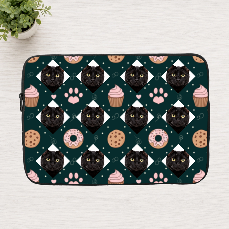 Paws & Pastry Personalized Cat Laptop Sleeve