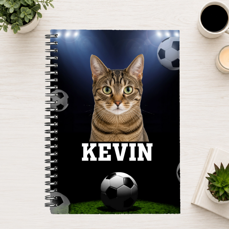 Game Day Glory Personalized Cat 6"x8" Spiral Bound Notebook