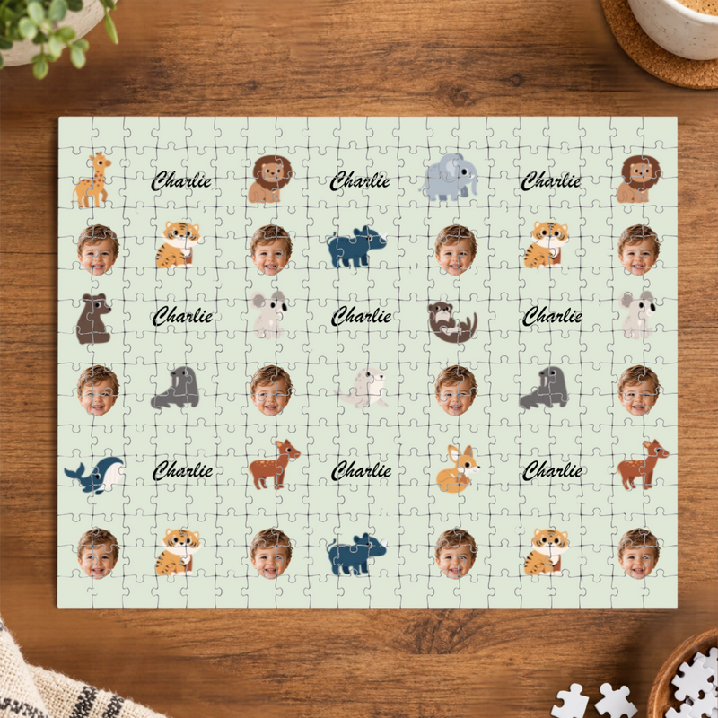 Little safari friends Personalized Kids Puzzle