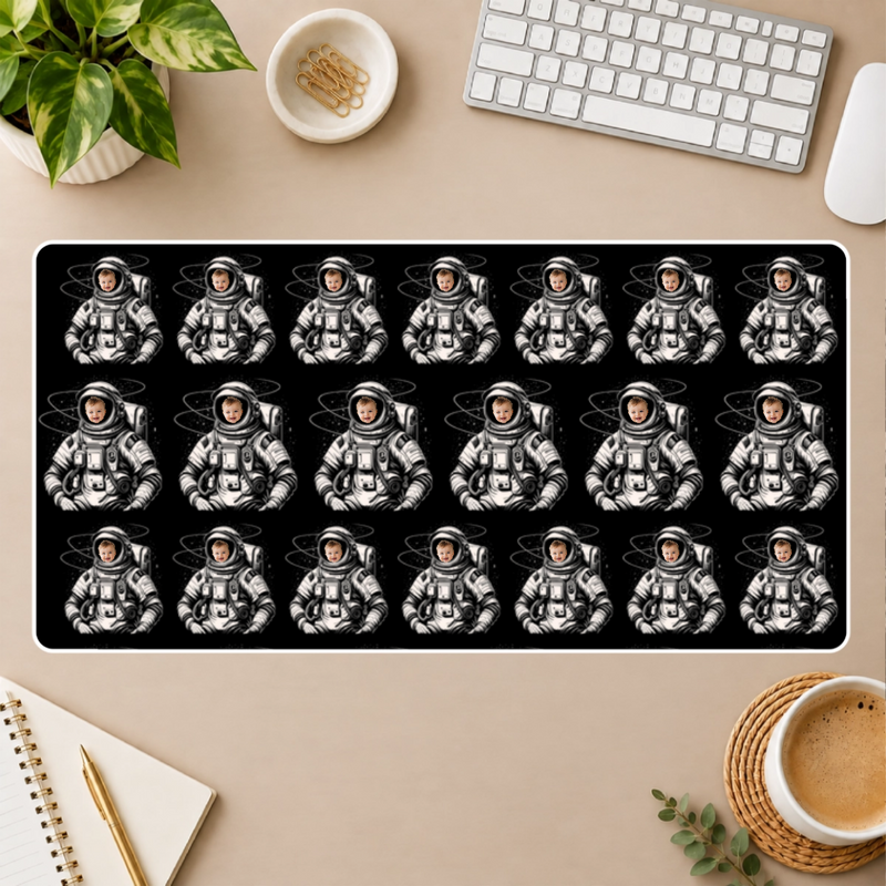 Out of This World Personalized Kids White Stitched Desk Mat