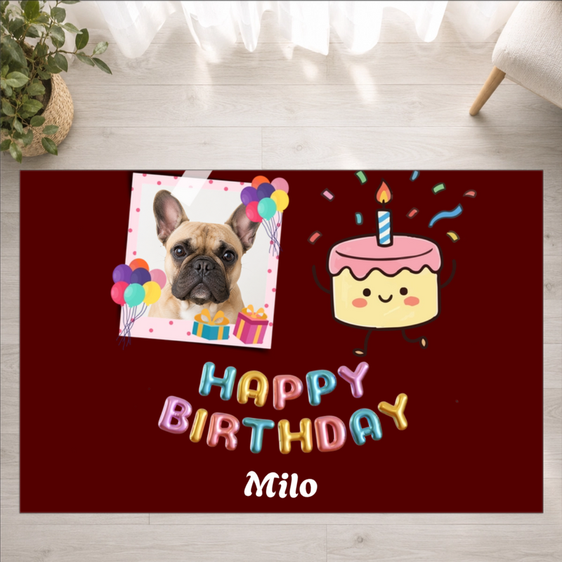 Birthday Wishes Personalized Dog Washable Rug