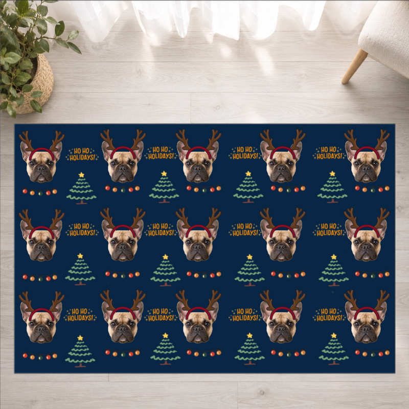 Ho Ho Holidays Personalized Dog Washable Rug