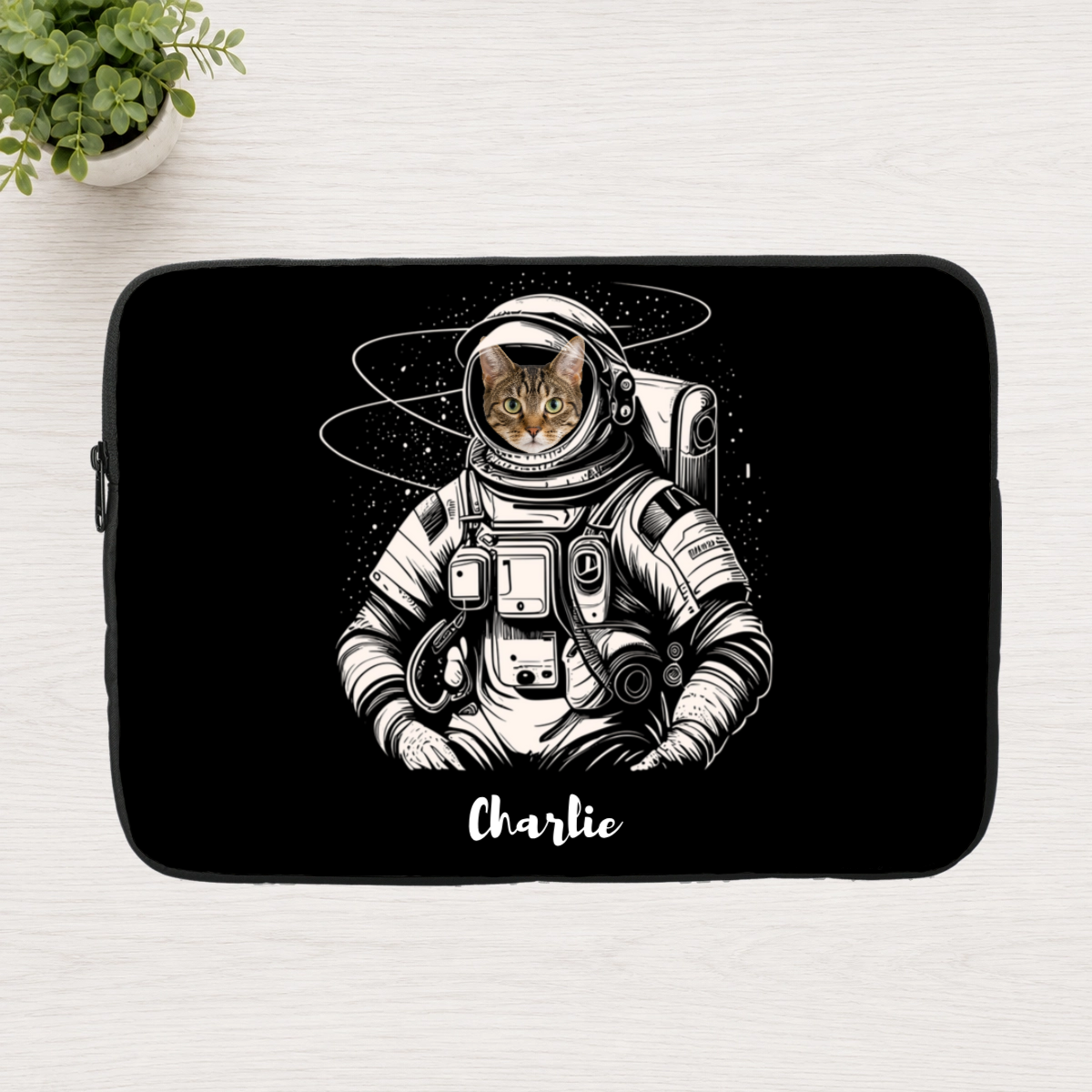 Out of This World Personalized Cat Laptop Sleeve
