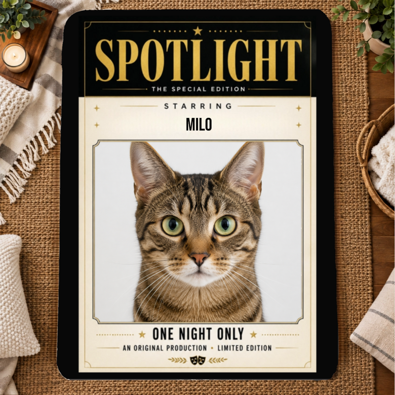 In the Spotlight Personalized Cat 60x80 Sherpa Blanket