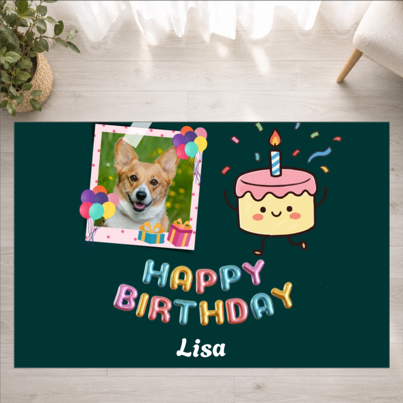 Birthday Wishes Personalized Dog Washable Rug
