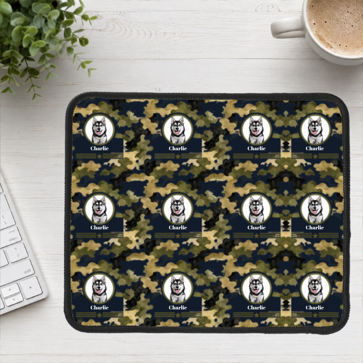 Heritage Camo Personalized Dog Mouse Pad