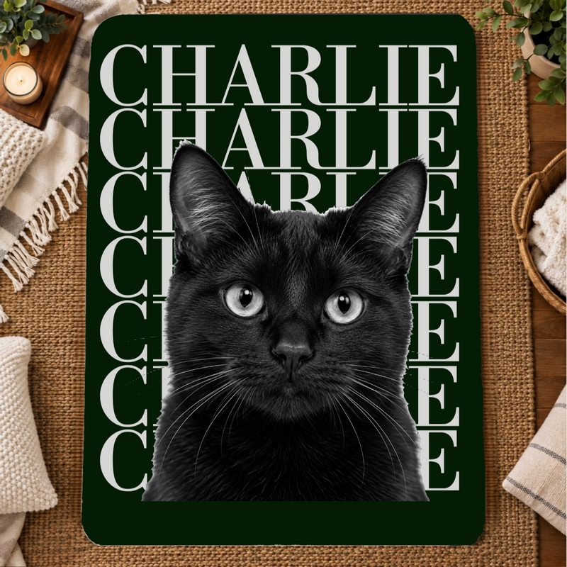 Headliner Personalized Cat 60x80 Sherpa Blanket