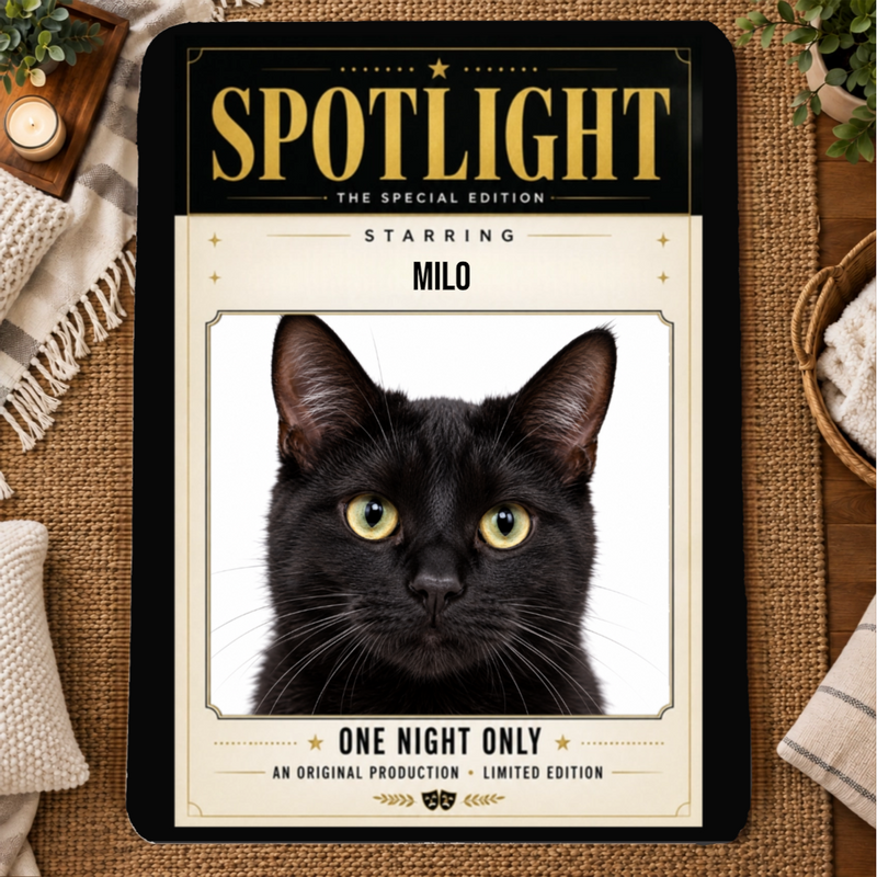 In the Spotlight Personalized Cat 60x80 Sherpa Blanket