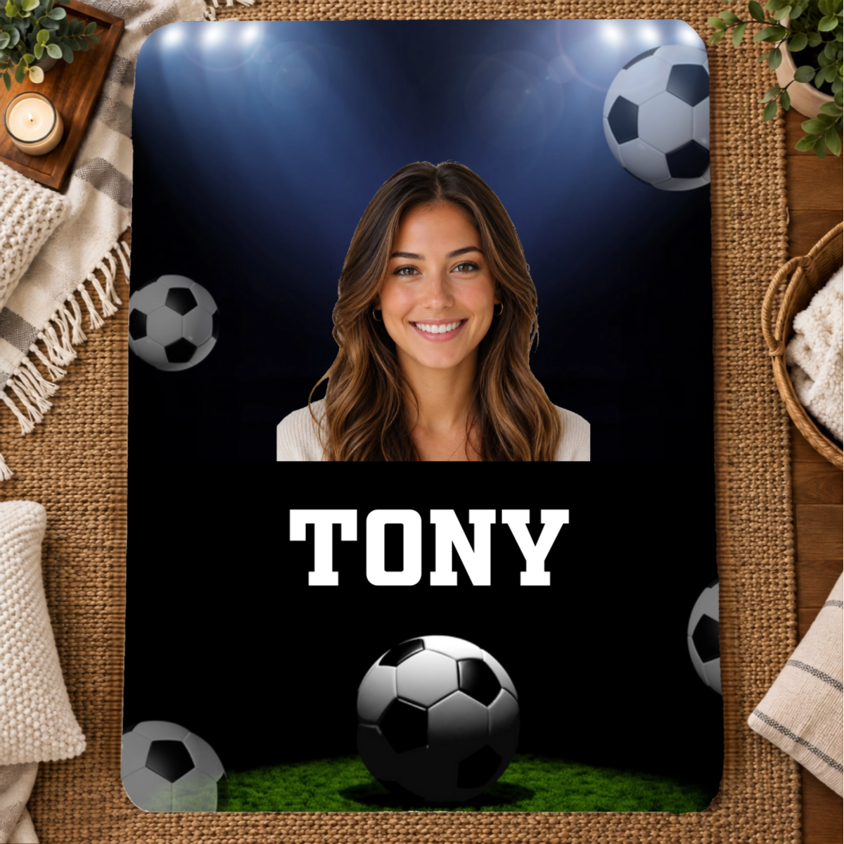 Game Day Glory Personalized 60x80 Sherpa Blanket