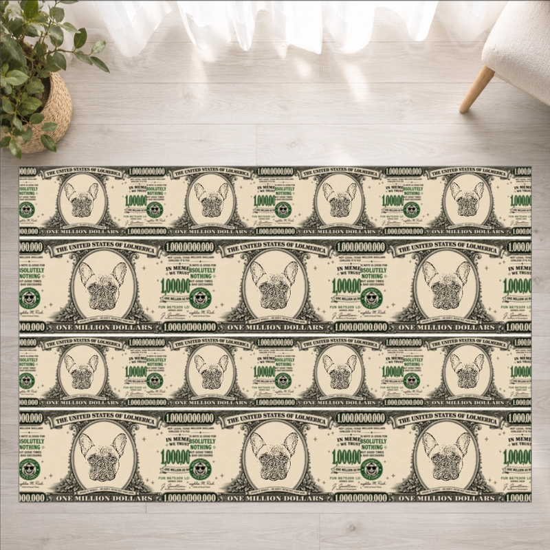 Worth A Million Bucks Personalized Dog Washable Rug
