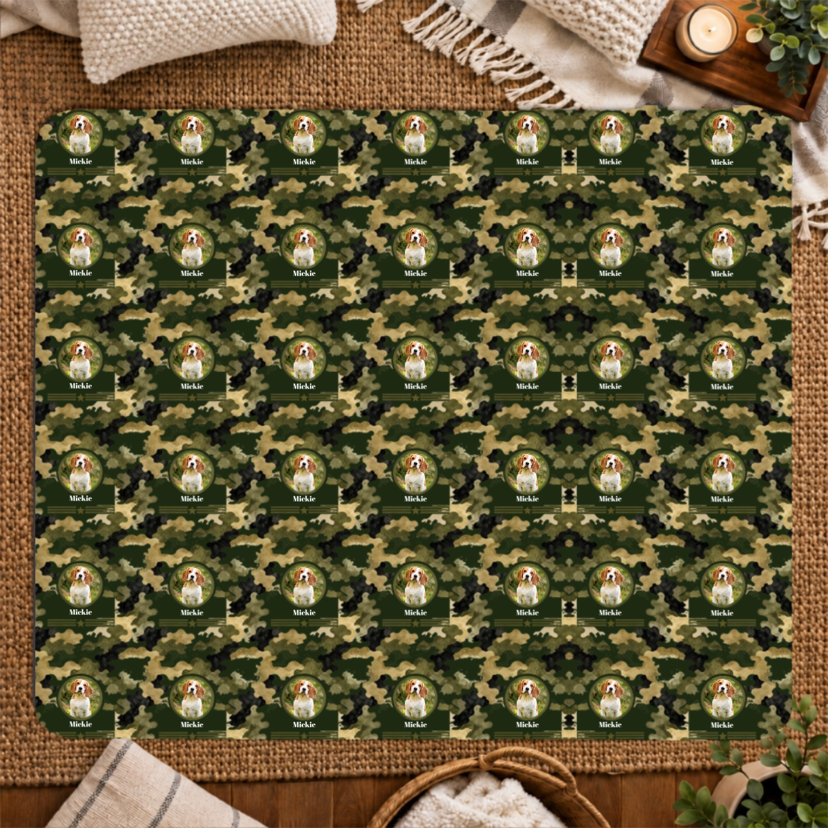 Heritage Camo Personalized Dog 50x60 Sherpa Blanket
