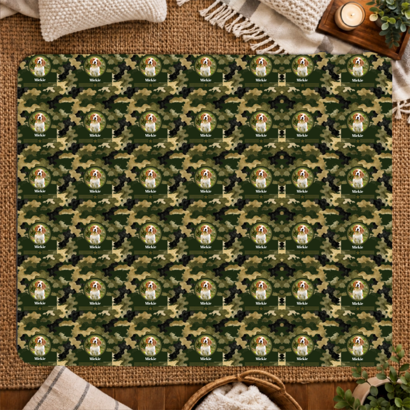 Heritage Camo Personalized Dog 50x60 Sherpa Blanket