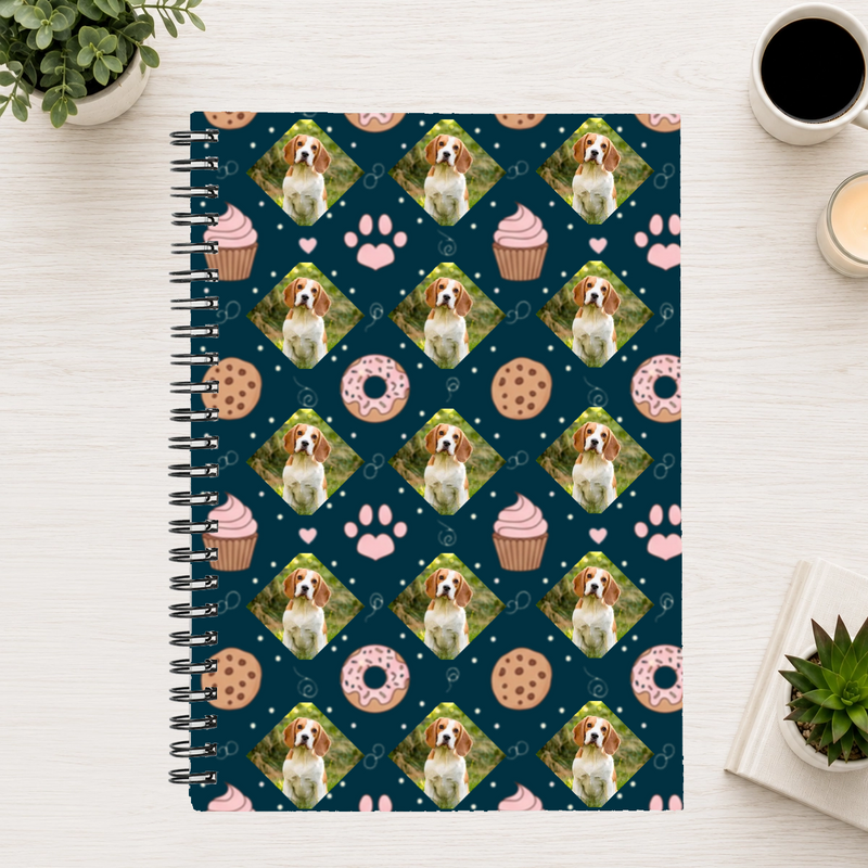 Paws & Pastry Personalized Dog 6"x8" Spiral Bound Notebook